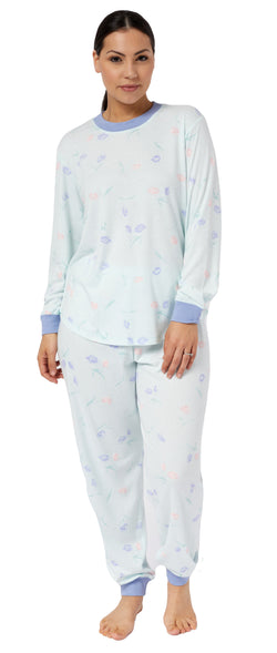 TULIP PRINT SKI PYJAMAS - MINT