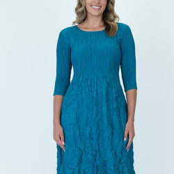 CRUSHED DRESS - PEACOCK