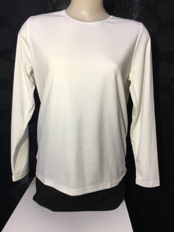 SATIN TRIM TOP - IVORY