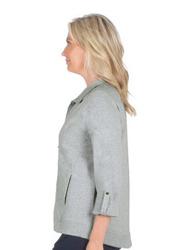 FRENCH TERRY JACKET - SILVER