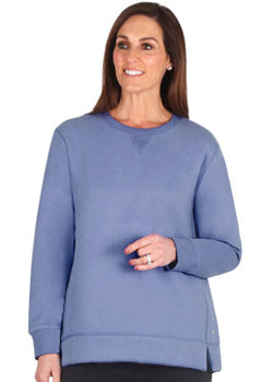 CREW NECK FLEECE TUNIC - EMERALD