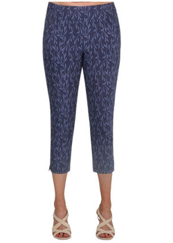 DENIM FLORAL CAPRI - DENIM