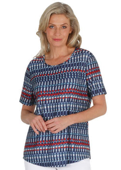 CHAMBRAY PRINT TOP - CHAMBRAY