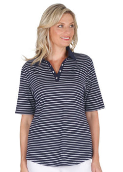 STRIPE POLO - NAVY