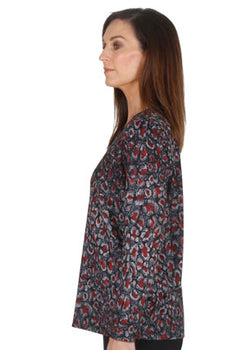 PRINT CREW NECK TOP  - SPICE