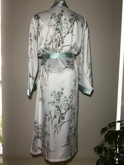 ELISE SATIN ROBE - CREAM/FLORAL