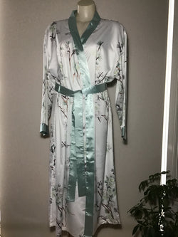 ELISE SATIN ROBE - CREAM/FLORAL