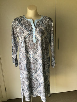 COTTON INTERLOCK NIGHTY - BLUE