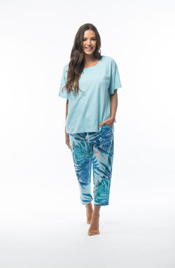 PYJAMA PANTS - BLUE FLORAL