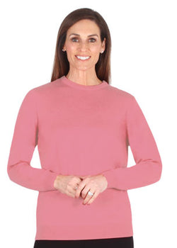 PURE WOOL CREW NECK JUMPER - PETAL