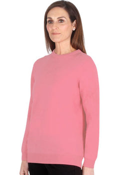 PURE WOOL CREW NECK JUMPER - PETAL