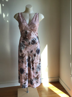 LACEY LONG SATIN NIGHTIE - APRICOT