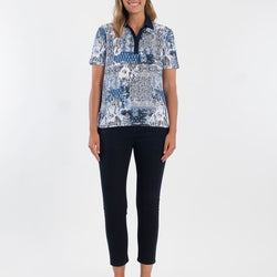 POLO SHIRT - NAVY/WHITE