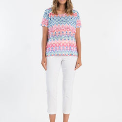 PRINT TEE SHORT SLV - MULTI