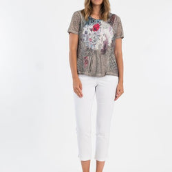 SEE THROUGH TOP WITH CAMI - TAUPE