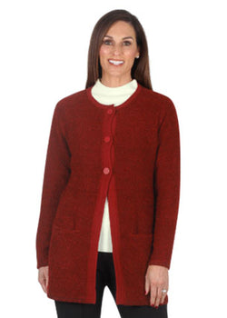 BOUCLE LONG CARDIGAN - BORDEAUX