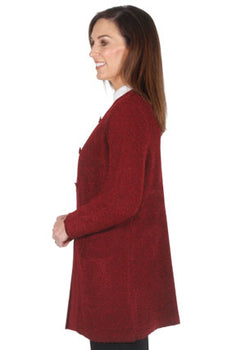 BOUCLE LONG CARDIGAN - BORDEAUX
