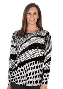 PRINT CURVE PRINT KNIT - BLACK