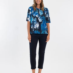 SHORT SLEEVE TOP  - NAVY