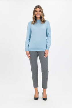 100% MERINO WOOL HI CREW JUMPER - DUCKEGG