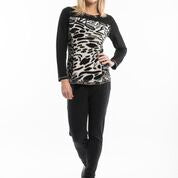 APOLLO PRINT TOP - BLACK/BEIGE