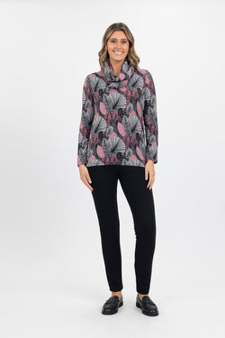 TOP WITH SNOOD - PINK