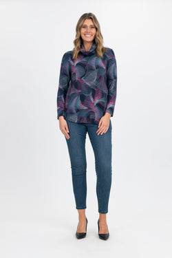 COWL NECK TOP - MULTI