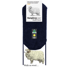 WOOL BLEND CUSHION SOLE SOCK - NAVY
