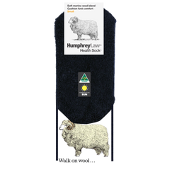 WOOL BLEND CUSHION SOLE SOCK - BLACK