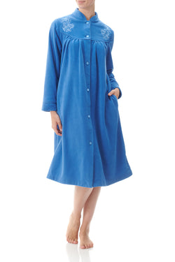 SHORT GOWN BUTTON FRONT - COBALT