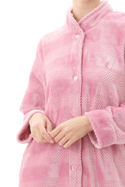 LONG BUTTON UP GOWN - PINK