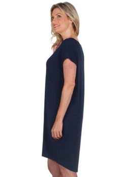 STRETCH BAMBOO DRESS - NAVY