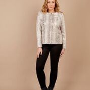 ZIP JACKET SNAKE SKIN - BLACK/WHITE