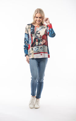 CONTEMPORARY PRINT TOP  - PRINT