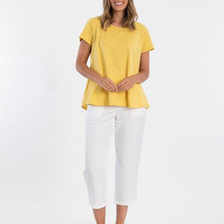 COTTON FLARED TOP - HONEY