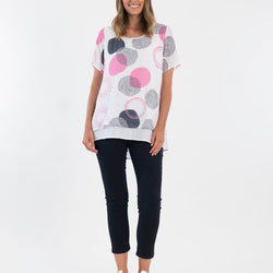 LAYERED TOP  - WHITE/NAVY