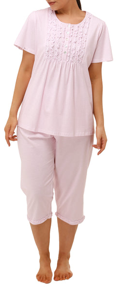 STRIPE PJS - PINK/WHITE