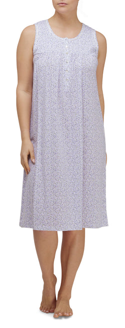 ROUND NECK SV/LESS NIGHTIE - LILAC