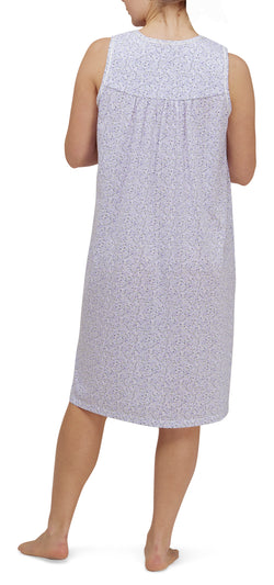 ROUND NECK SV/LESS NIGHTIE - LILAC