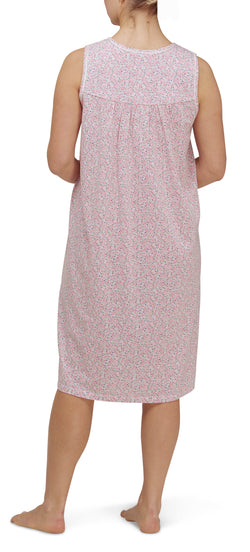 ROUND NECK SV/LESS NIGHTIE - PINK