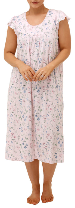 NIGHTY WITH CAP SLEEVE - PINK FLORAL