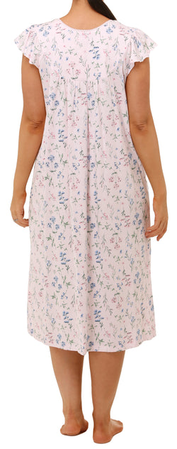 NIGHTY WITH CAP SLEEVE - PINK FLORAL
