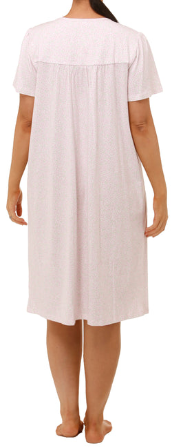 SH/SLV FLORAL NIGHTIE - PINK FLORAL