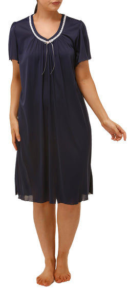 FINE JERSEY NIGHTIE  - NAVY