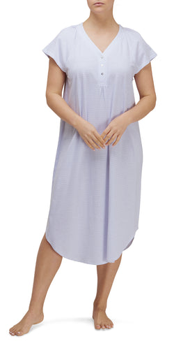 FINE STRIPE NIGHTY - WHITE/BLUE
