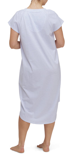 FINE STRIPE NIGHTY - WHITE/BLUE