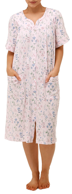 INTERLOCK BRUNCHCOAT - PINK FLORAL