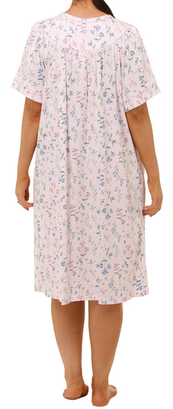 INTERLOCK BRUNCHCOAT - PINK FLORAL