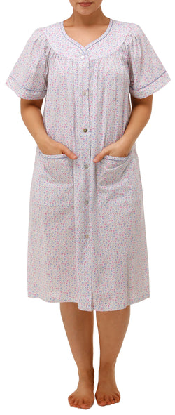 COTTON FLORAL BRUNCHCOAT  - LAVENDER