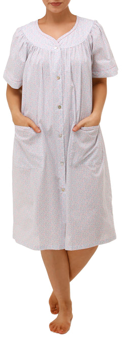 COTTON FLORAL BRUNCHCOAT  - PINK